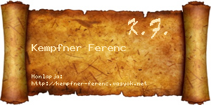 Kempfner Ferenc névjegykártya